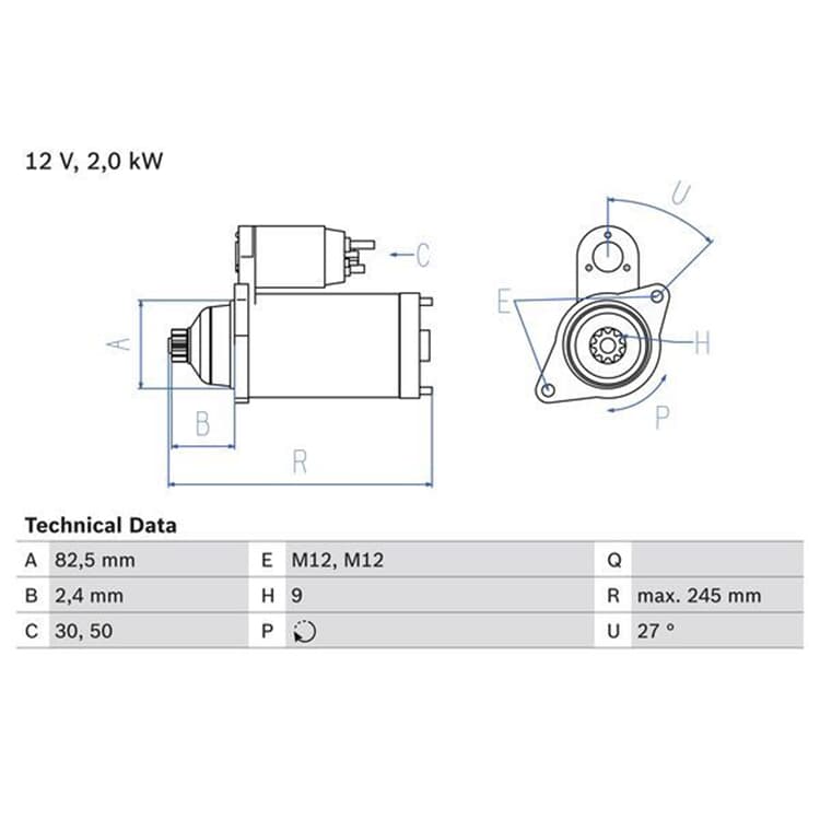 Bosch Starter Audi A4 A6 Seat Exeo Skoda Superb Bosch Starter Audi A4 A6 Seat Exeo Skoda Superb von BOSCH