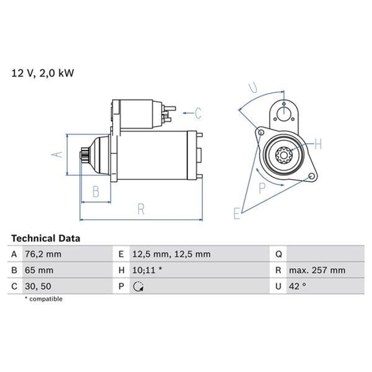 Bosch Starter Audi Ford Seat Skoda VW Bosch Starter Audi Ford Seat Skoda VW von BOSCH