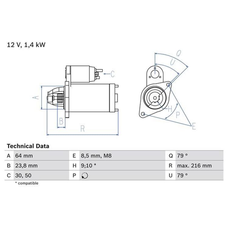 Bosch Starter Opel Astra Combo Corsa Meriva Bosch Starter Opel Astra Combo Corsa Meriva von BOSCH