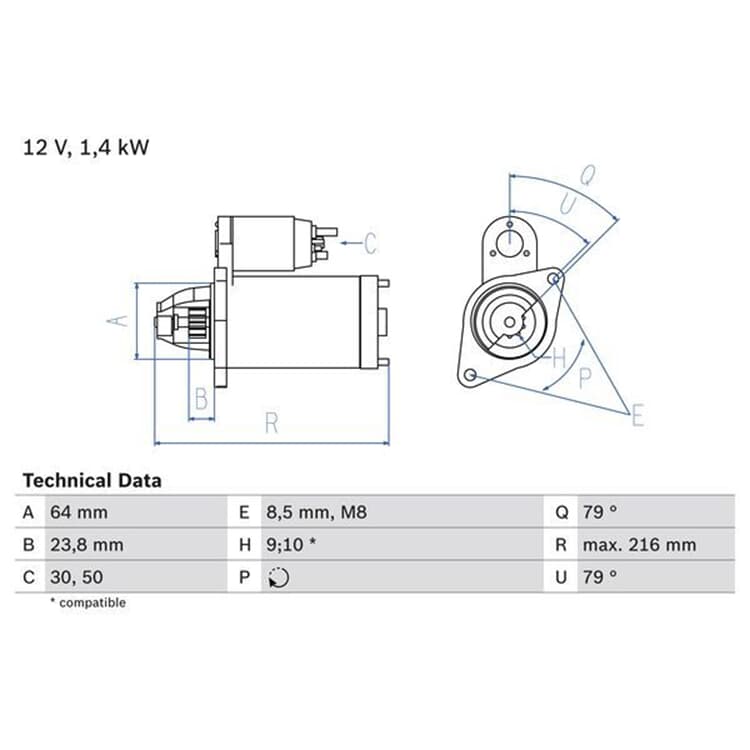 Bosch Starter Opel Astra Combo Corsa Meriva von BOSCH