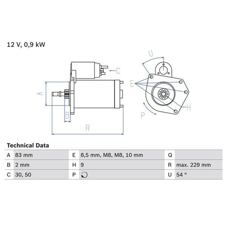 Bosch Starter Seat Arosa Cordoba Ibiza Inca VW Lupo Polo Bosch Starter Seat Arosa Cordoba Ibiza Inca VW Lupo Polo von BOSCH