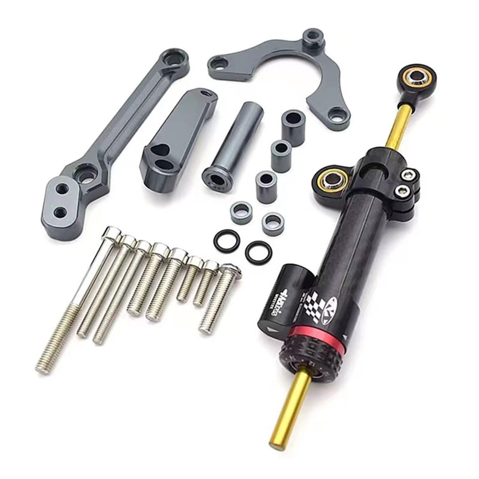 Für K┐awasaki Z900 Z 900 2017-2022 Richtungsdämpfer Stoßdämpfer Stabilisator Lenkungsdämpfer Halterung Semspeed Balance Bar Motorrad Lenkungsdämpfer(Gray) von BOSDF