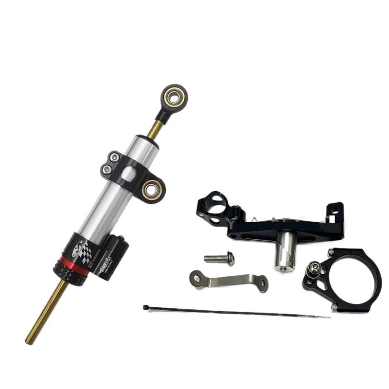 Für Y-amaha MT09 MT 09 MT-09 SP Mt09 2021 2022 2023 Motorradfaser-Carbon-Lenkstabilisierungsdämpfer mit Montagehalterungssatz Motorrad Lenkungsdämpfer(D) von BOSDF
