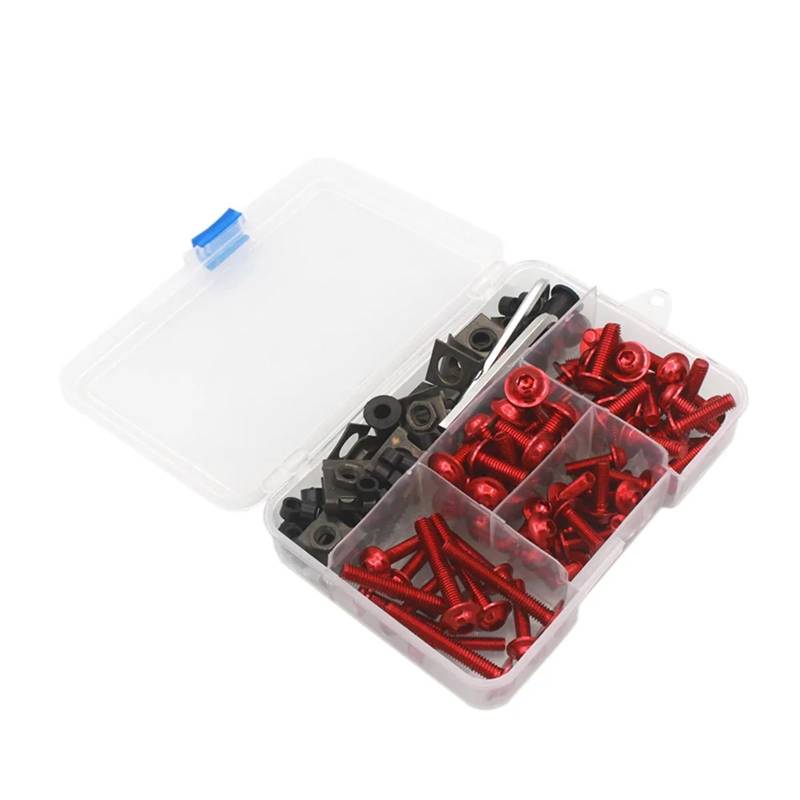 Motorrad Schrauben Set Für D-ucati M-onster 696 821 796 848 999 D-iavel 1200 749 1098 1198 1100s Ms4 Ms4r Motorrad Verkleidung Schrauben Kit Karosserie Schrauben Mutter(Red) von BOSDF