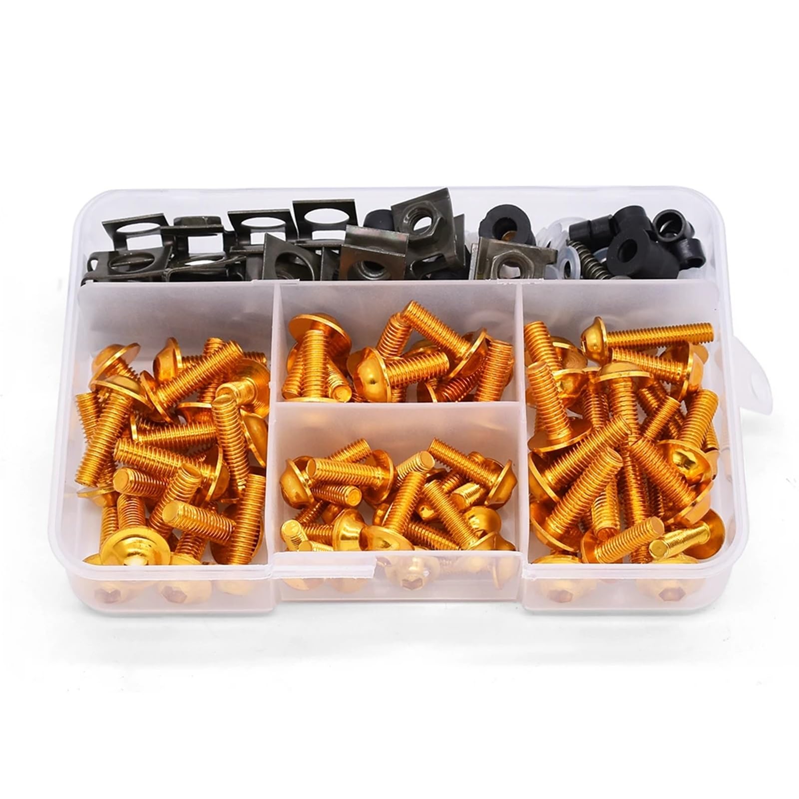 Motorrad Schrauben Set Für S-Peed T-RIPLE 1050 GT RS S-RINT ST S-TREET T-Win Universal-Motorradverkleidungsschrauben Windschutzscheiben-Körperfederbolzen-Kit(Gold) von BOSDF