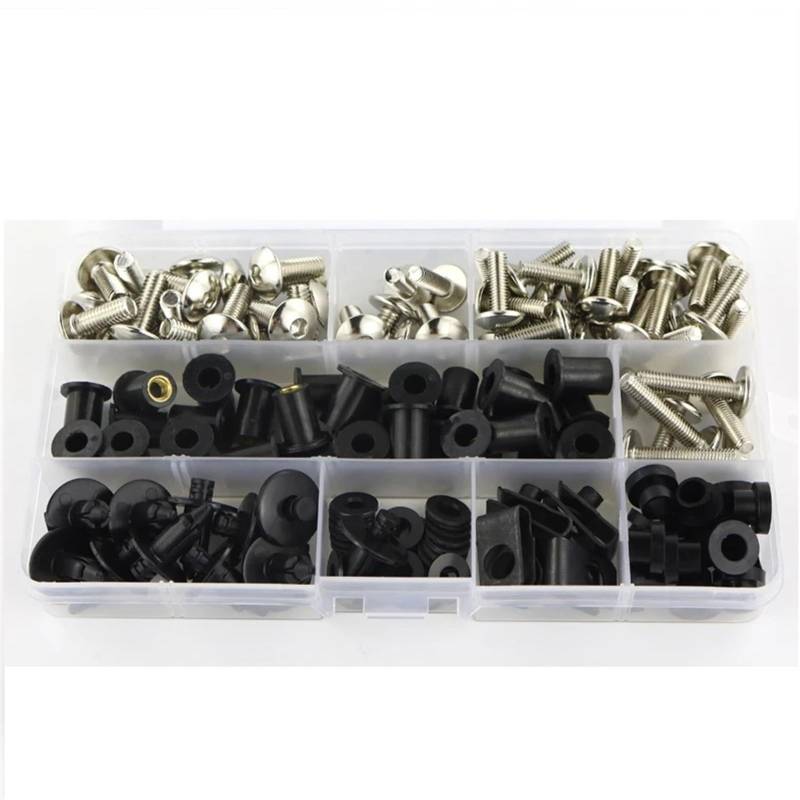 Motorrad Schrauben Set Passend für K-awasaki ZX6R ZX-6R ZX 6R 2005 2006 Kompletter Verkleidungsschraubensatz Verkleidungsclips Mutter Motorradverkleidungssatz Stahl(Silver) von BOSDF