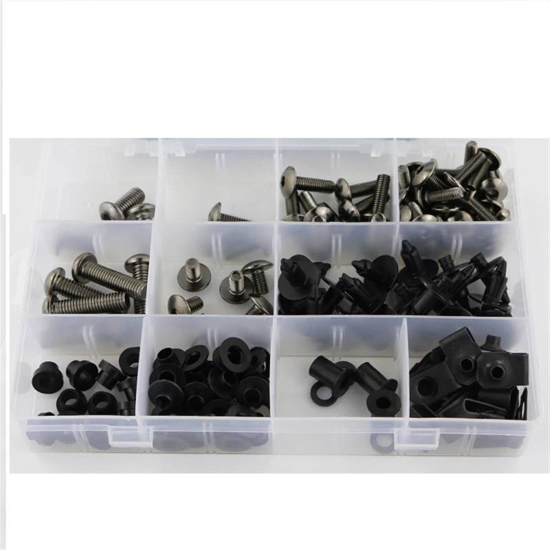 Motorrad Schrauben Set Passend für S-uzuki GSX1300R 1999 2000 2001 2002 2003 2004 2005 2006 2007 Motorrad Komplettverkleidungsschraubensatz Clips Schrauben(Gray) von BOSDF
