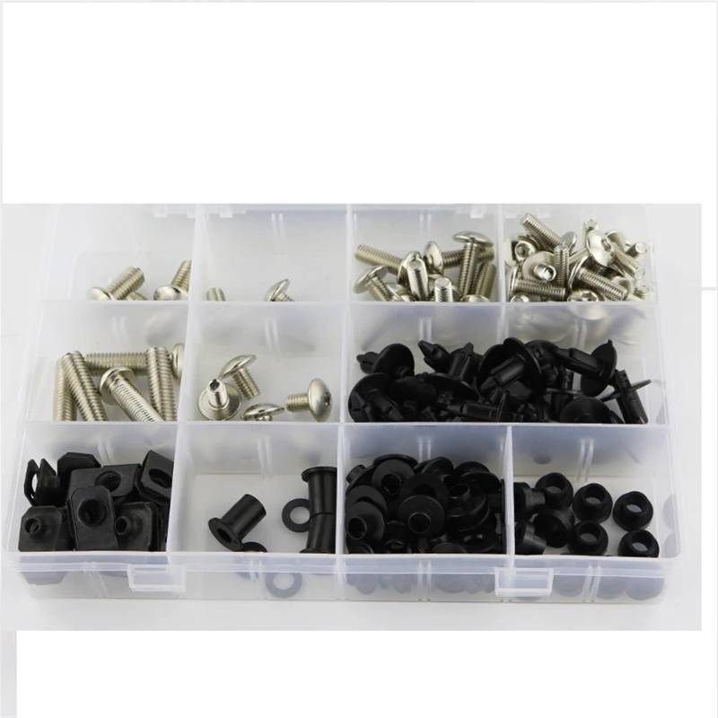 Motorrad Schrauben Set Passend für S-uzuki GSX1300R 1999 2000 2001 2002 2003 2004 2005 2006 2007 Motorrad Komplettverkleidungsschraubensatz Clips Schrauben(Silver) von BOSDF