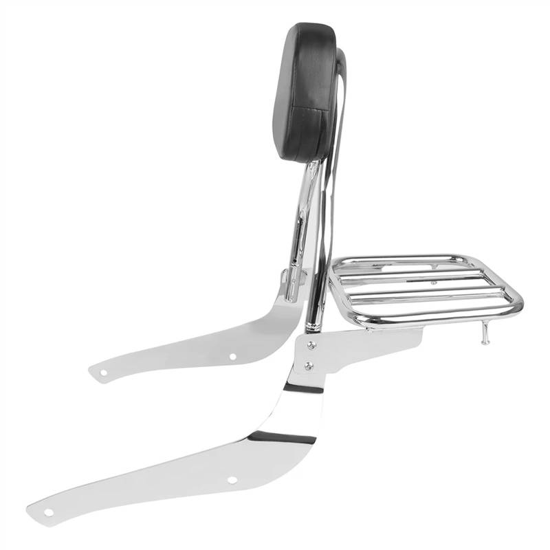 Sozius Haltegriff Für H┐onda Shadow 750 VT750 Spirit Shadow Aero 750c 750cc VT750C2B Shadow Phantom Sissy Bar abnehmbare Rückenlehne mit Gepäckträger(Chrome) von BOSDF
