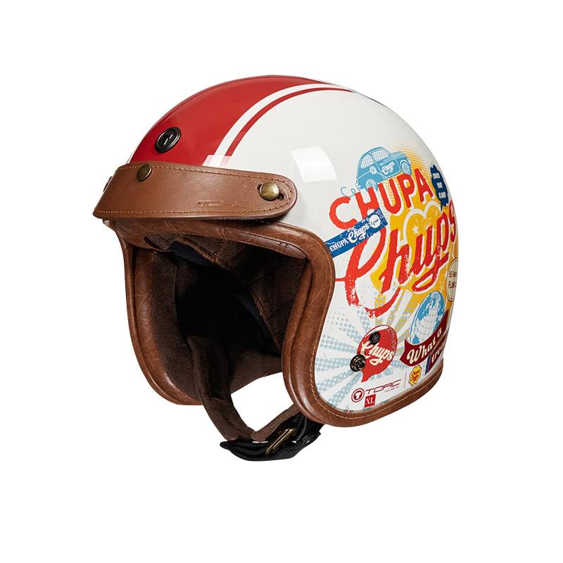 BOSERMEM Retro-Motorradhelm, ECE 22.06 Zertifizierter Offener Helm. Das Futter Ist Belüftet Und Atmungsaktiv. Geeignet Für Cruiser, Roller, Scooter-Helm Und Mopeds(weißer Pop, M=54-56cm) von BOSERMEM