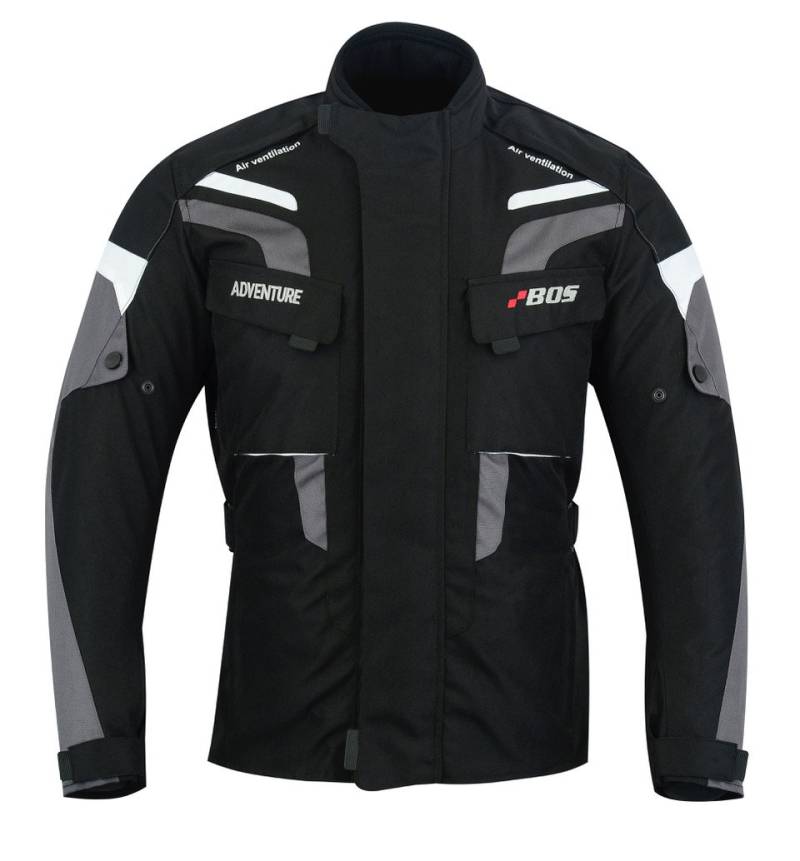 BOSmoto Motorradjacke Tourenjacke Motorrad Schwarz Neongelb 3XL, Schwarz von BOSmoto