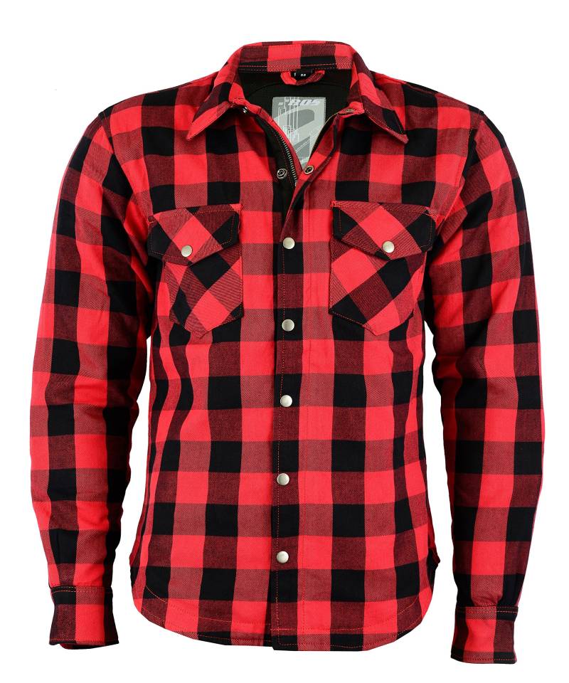 Kevlar Hemd Jacke Lumberjack Lumber Jack Shirt (3Xl, Rot Schwarz) von BOSmoto