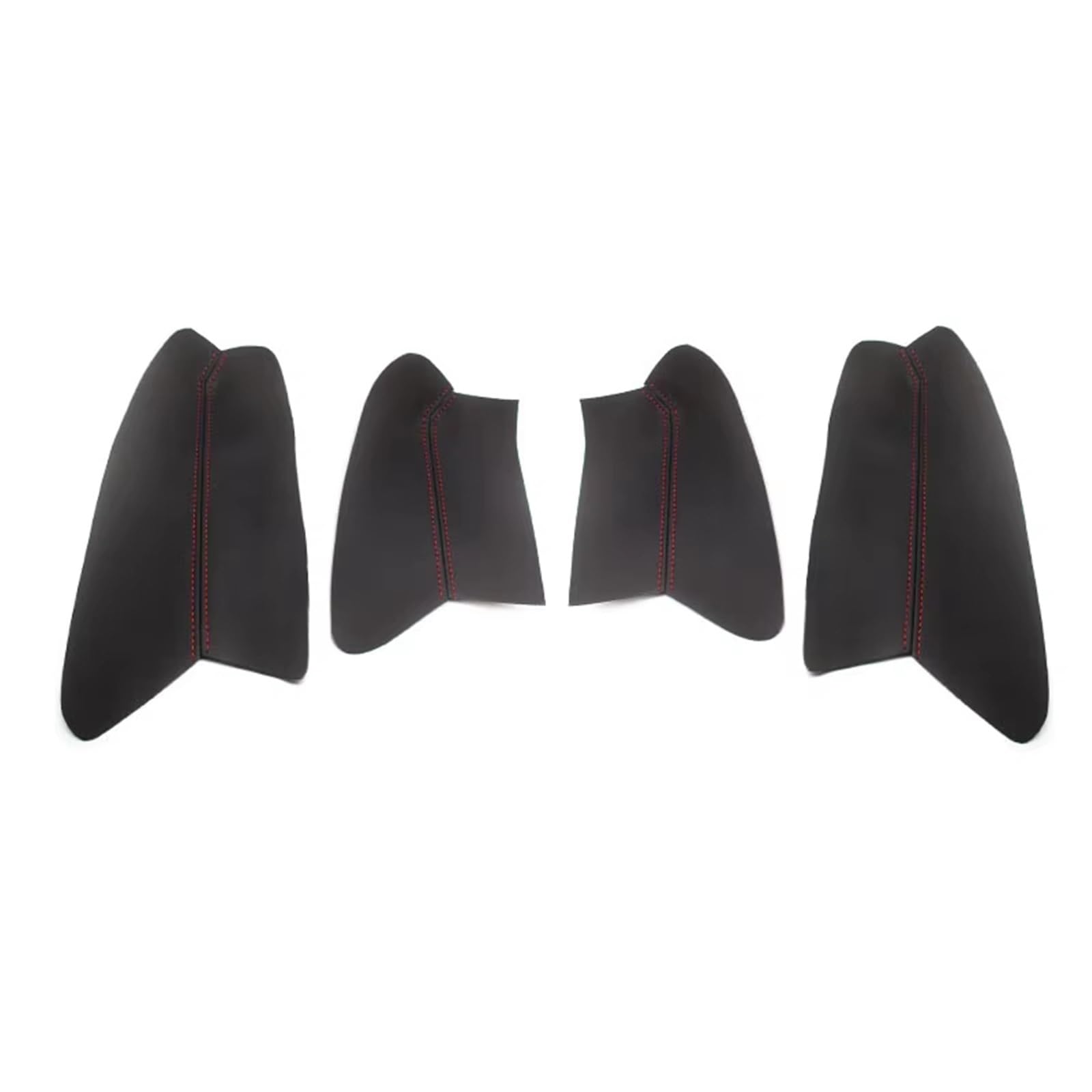 Auto Trim Cover Für Ford Für Focus 2019 Auto Innentür Armlehne Panel Haut Abdeckung Trim 4 Stücke Mikrofaser Leder Tür Panel Abdeckung Auto Dekoration(Black with Red) von BPBHFFNMW