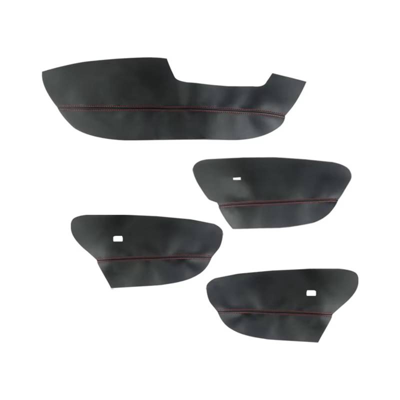 Auto Trim Cover Für X5 Für E70 2007-2013 4 Stücke Mikrofaser Leder Nur LHD Auto Styling Tür Armlehne Panel Abdeckung Trim Auto Dekoration(Black-red) von BPBHFFNMW