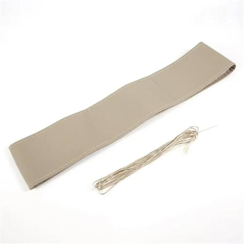 Lenkradbezug Auto-Innenraum-Modifikation, Handgenähte Stricklinie, Lenkrad-Schutzhülle, Strukturiertes Polsterleder Auto Lenkradschutz(Beige Thread) von BPBHFFNMW