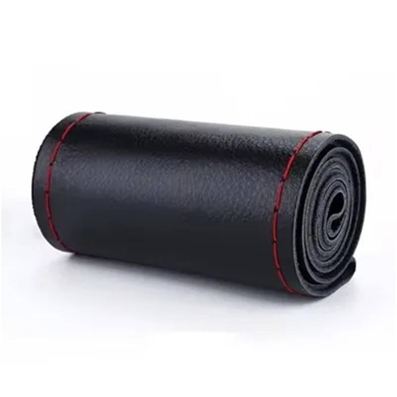 Lenkradbezug Auto Lenkrad Mit Nadeln Und Faden Innen Zubehör DIY Weiche Faser Leder Lenkrad Abdeckungen Universal Braid Auto Lenkradschutz(Black Red Thread) von BPBHFFNMW