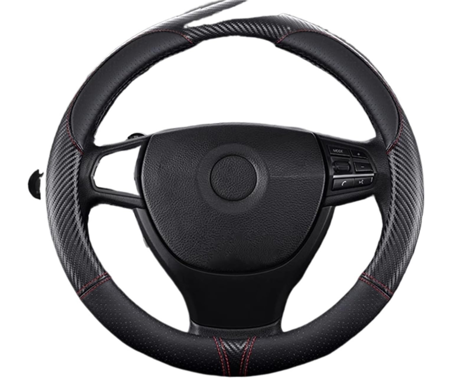 Lenkradbezug Autozubehör 38 Cm/15 Zoll Universal-Lenkradbezug Aus Schwarzem Leder, Atmungsaktiv, rutschfest Auto Lenkradschutz Lenkradbezug Autozubehör 38 Cm/15 Zoll Universal-Lenkradbezug Aus Schwarzem Leder, Atmungsaktiv, rutschfest Auto Lenkradschutz von BPBHFFNMW