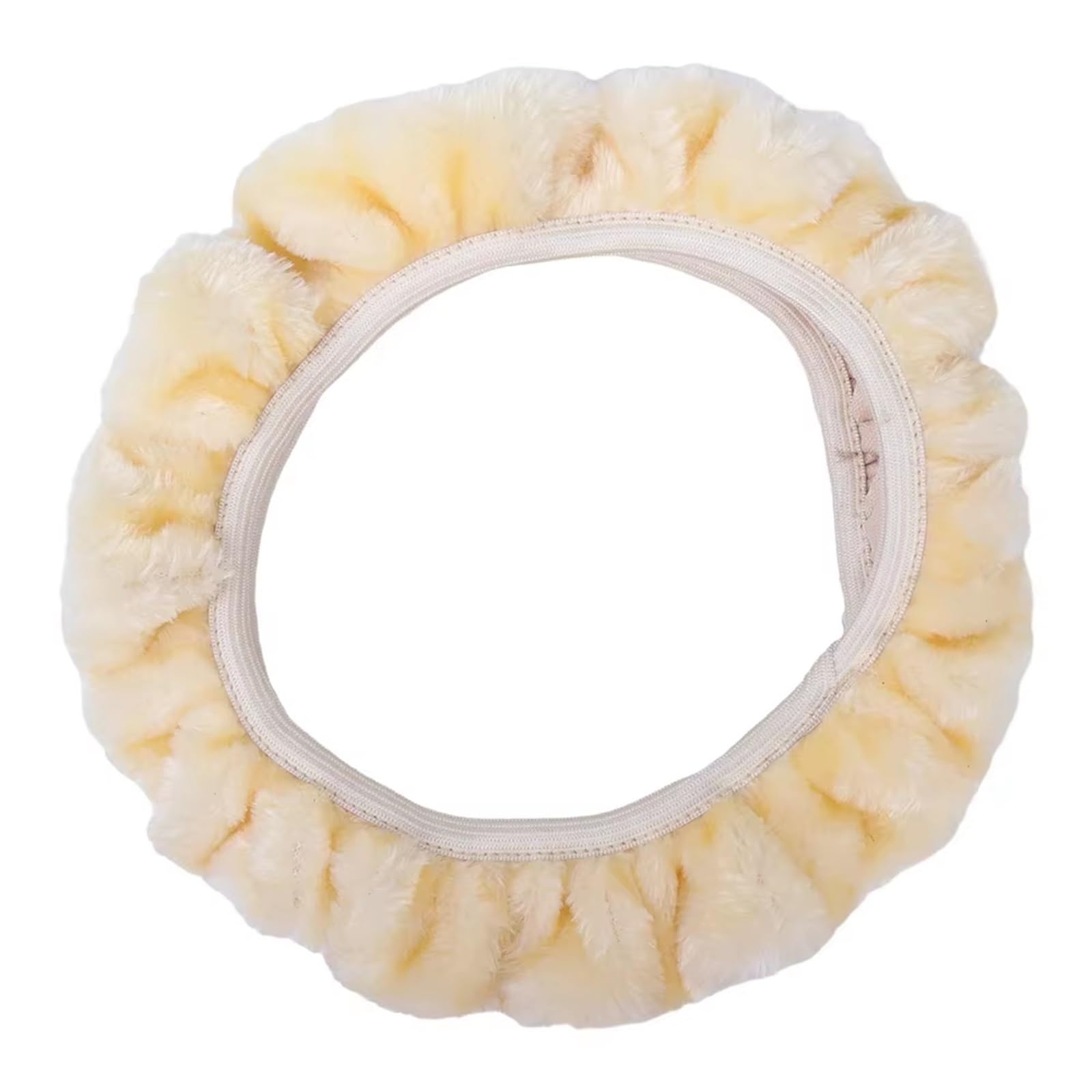 Lenkradbezug Dicker Plüschkragen, Weich, rutschfest, Für Damen Und Herren, Auto-Lenkradabdeckung, Schalthebel-Handbremsabdeckung, Schutz, Dekoration, Winter Warm Auto Lenkradschutz(Beige) von BPBHFFNMW
