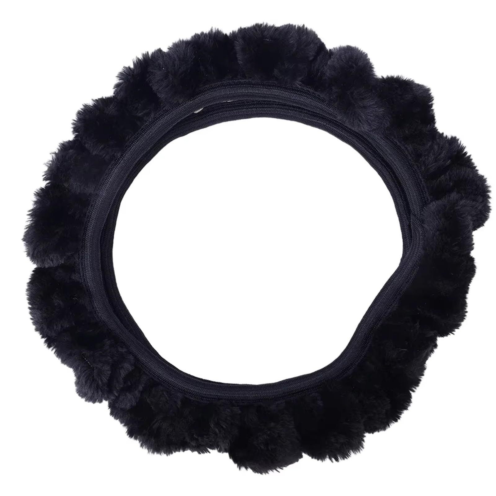 Lenkradbezug Dicker Plüschkragen, Weich, rutschfest, Für Damen Und Herren, Auto-Lenkradabdeckung, Schalthebel-Handbremsabdeckung, Schutz, Dekoration, Winter Warm Auto Lenkradschutz(Black) von BPBHFFNMW