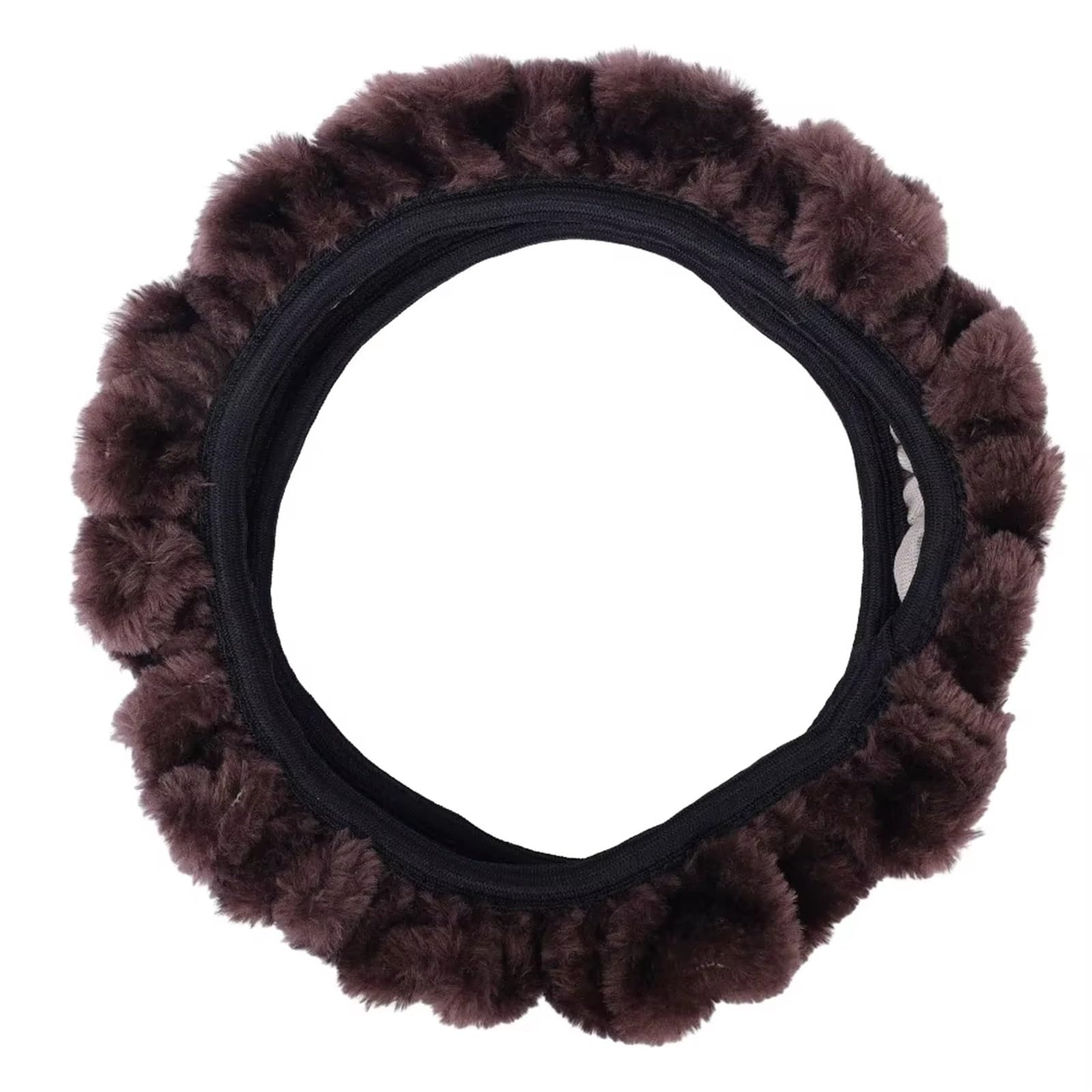 Lenkradbezug Dicker Plüschkragen, Weich, rutschfest, Für Damen Und Herren, Auto-Lenkradabdeckung, Schalthebel-Handbremsabdeckung, Schutz, Dekoration, Winter Warm Auto Lenkradschutz(Coffee) von BPBHFFNMW