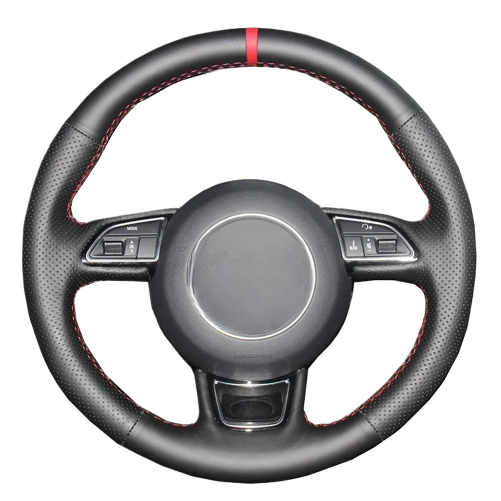 Lenkradbezug Für A1 Für 8X Für A3 Für 8V Für Sportback Für A4 Für B8 Für Saloon Für Avant Für A5 8T A6 C7 A7 G8 A8 D4 Schwarz Auto Lenkrad Abdeckung Auto Lenkradschutz(Red Blue Thread) von BPBHFFNMW