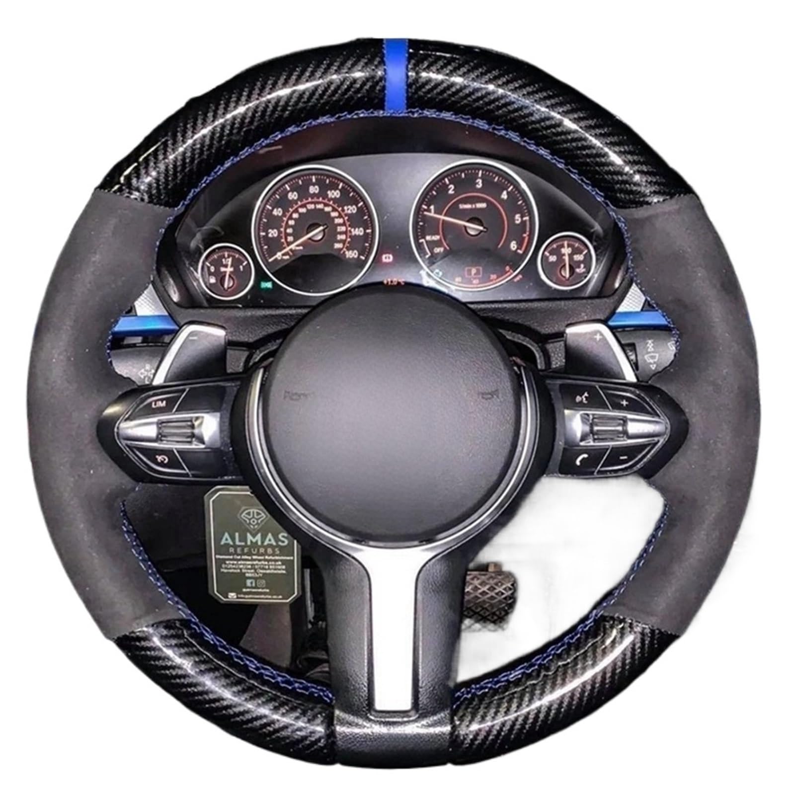Lenkradbezug Für F87 M2 F80 M3 F82 M4 M5 F12 F13 M6 F85 X5 M F86 X6 F33 F30 rutschfeste Schwarz Leder Wildleder Auto Lenkrad Abdeckung Auto Lenkradschutz(Style 4) von BPBHFFNMW