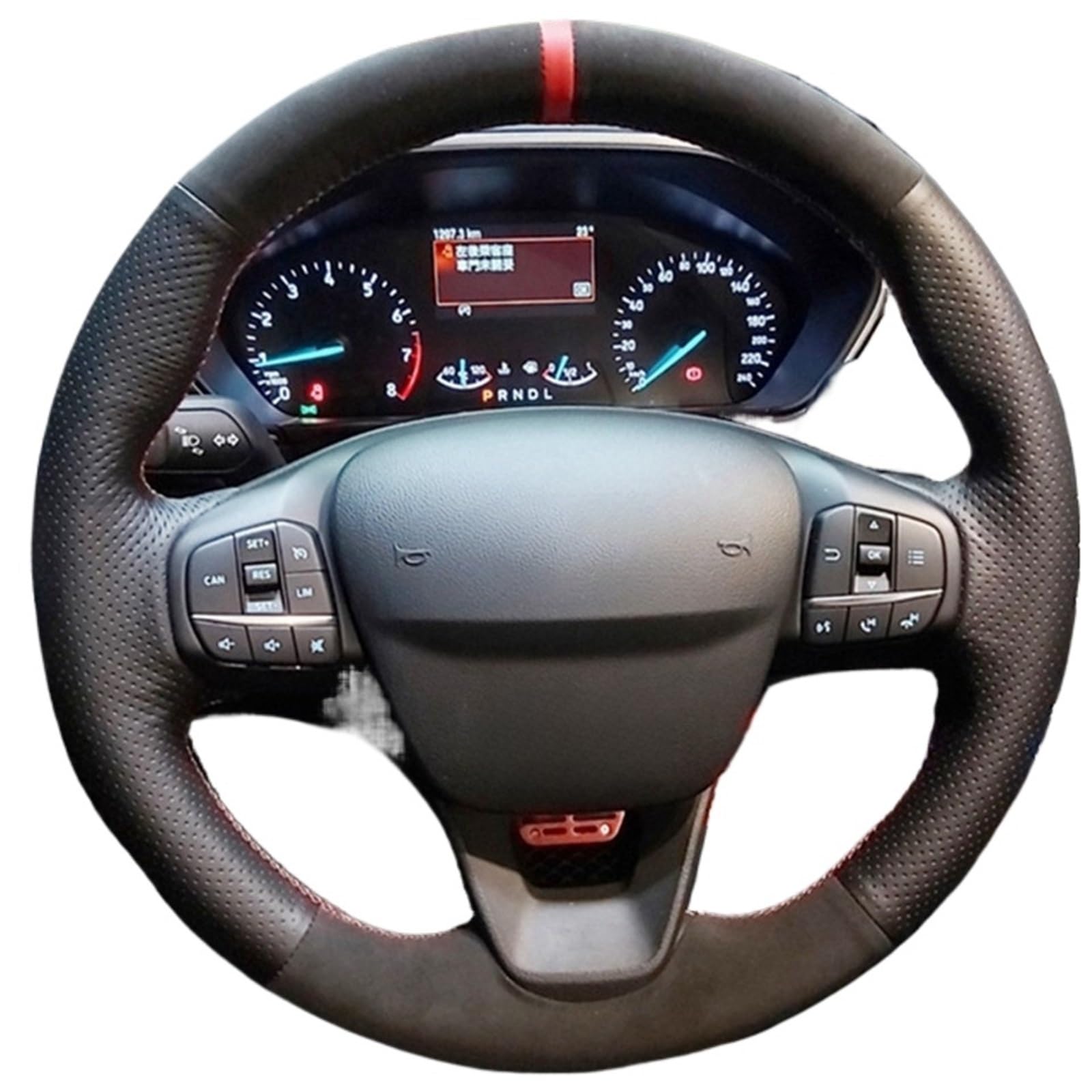 Lenkradbezug Für Ford Für Focus 4 Für Escape 2019 2020 Für Fiesta Für Tourneo 2018-2020 Für Escort Für Puma Auto Lenkrad Abdeckung Auto Lenkradschutz(Style 2) von BPBHFFNMW