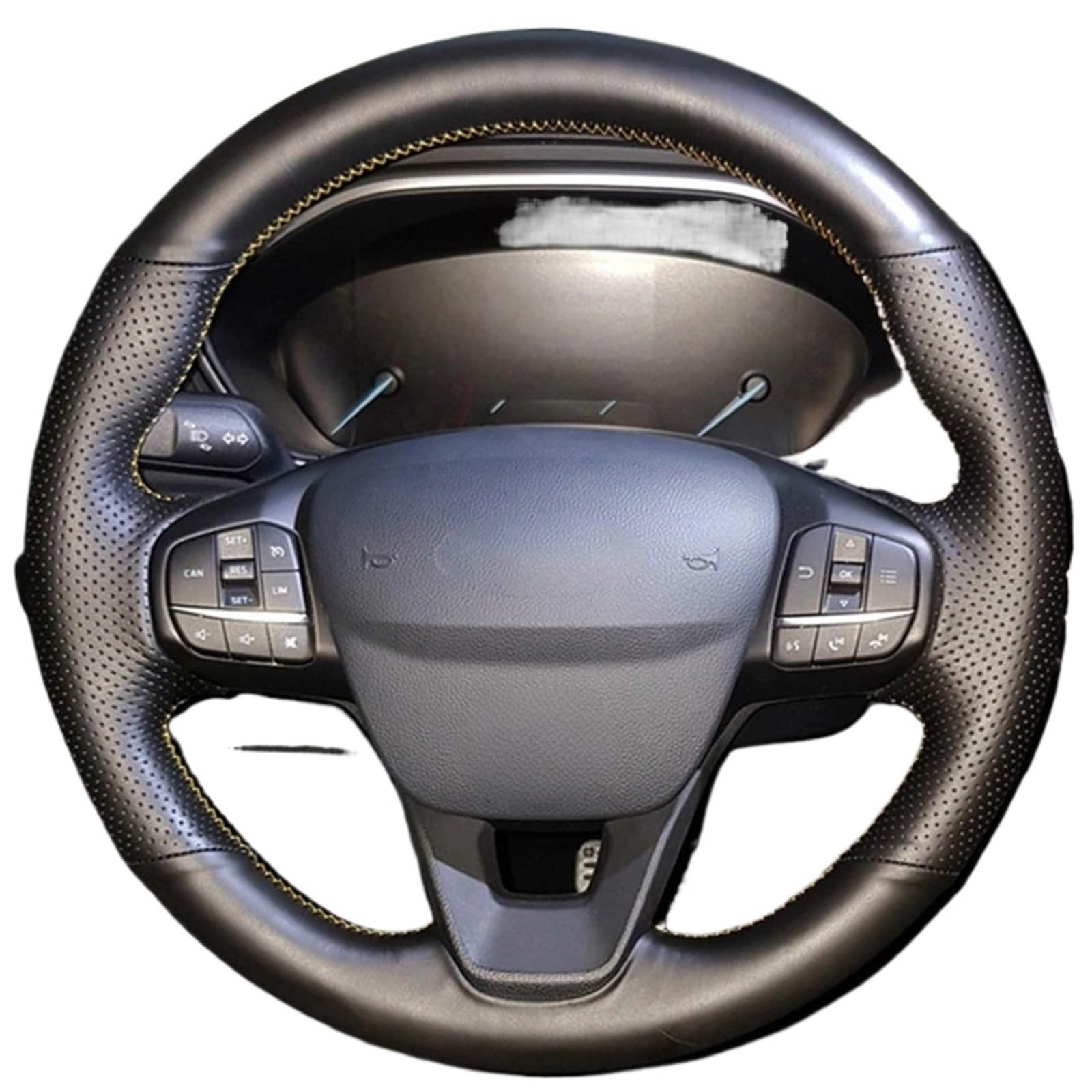 Lenkradbezug Für Ford Für Focus 4 Für Escape 2019 2020 Für Fiesta Für Tourneo 2018-2020 Für Escort Für Puma Auto Lenkrad Abdeckung Auto Lenkradschutz(Style 7) von BPBHFFNMW