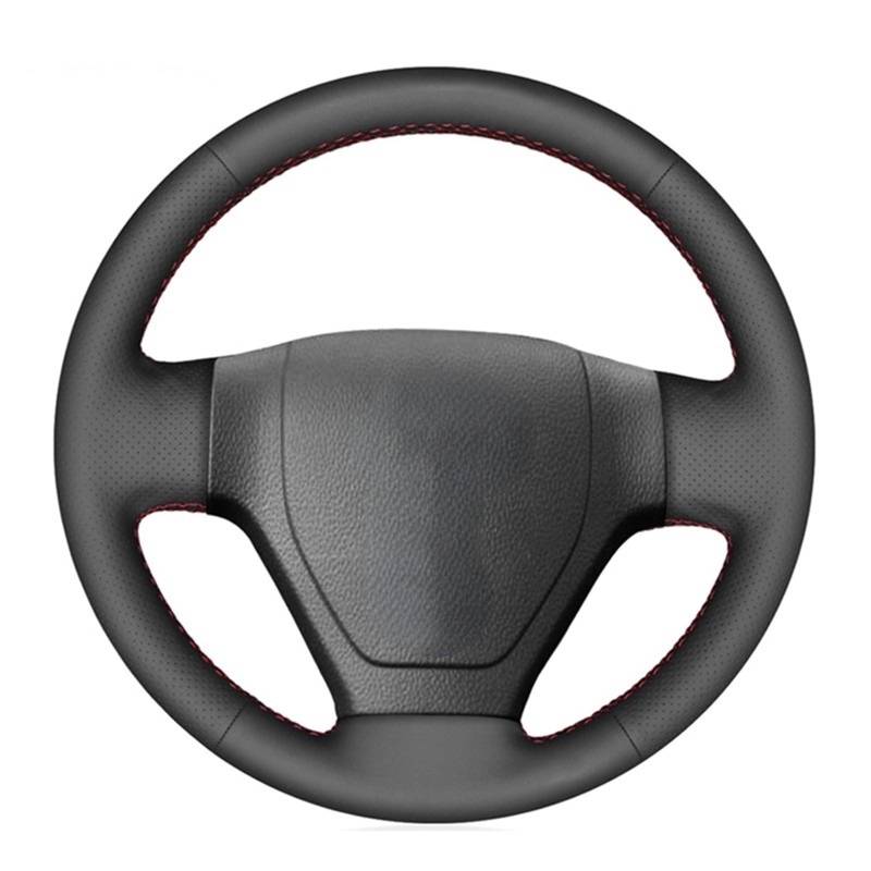 Lenkradbezug Für Hyundai Für Getz 2002 2003 2004 2005 2006 Handgenähte Schwarze Kunstleder-Autolenkradabdeckung Auto Lenkradschutz(Black Thread) von BPBHFFNMW