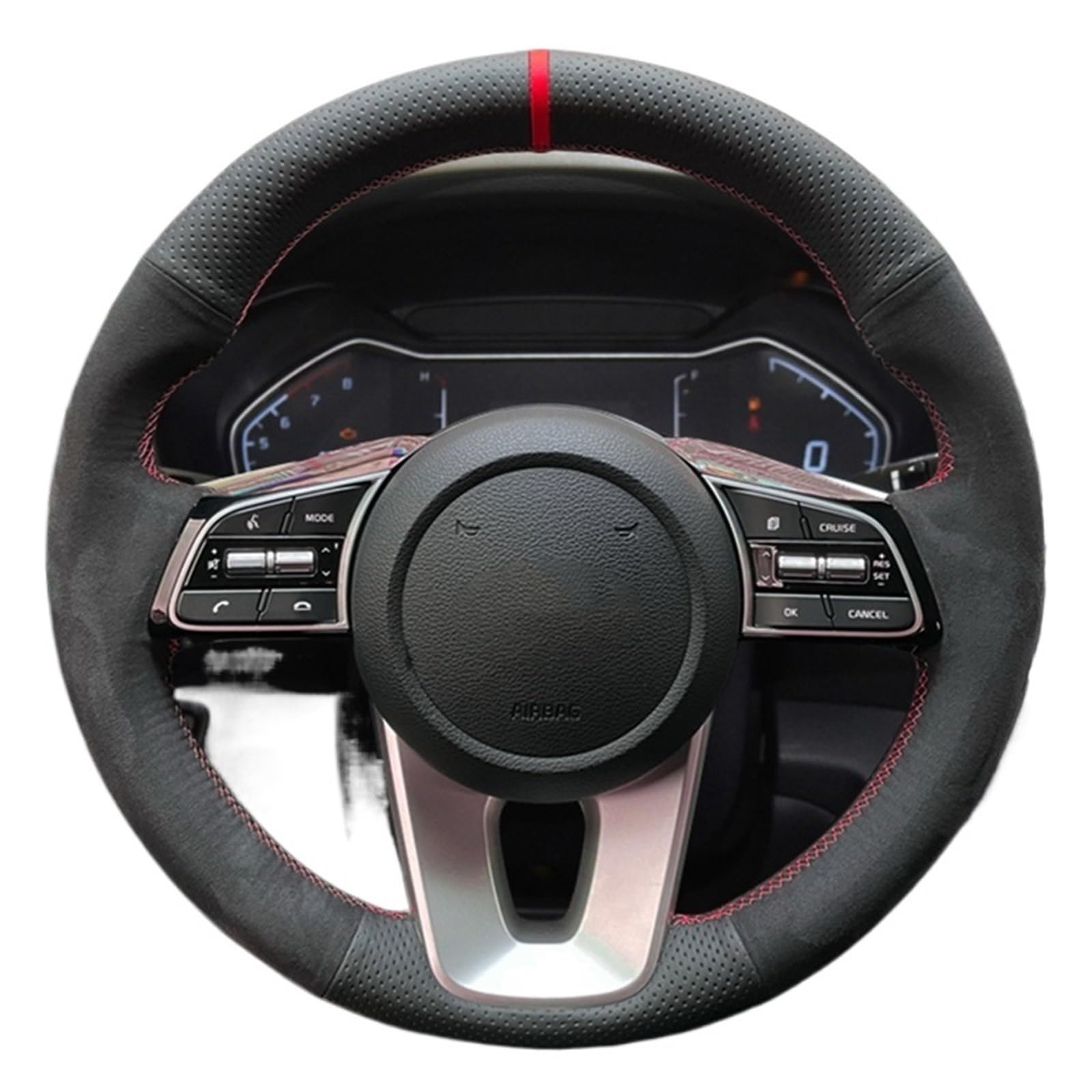 Lenkradbezug Für Kia Für K5 Für Optima 2019 Für Cee'd Für Ceed 2019 Für Forte Für Cerato (AU) 2018 Auto Lenkrad Abdeckung Wildleder Leder Auto Lenkradschutz(Blue Thread) von BPBHFFNMW
