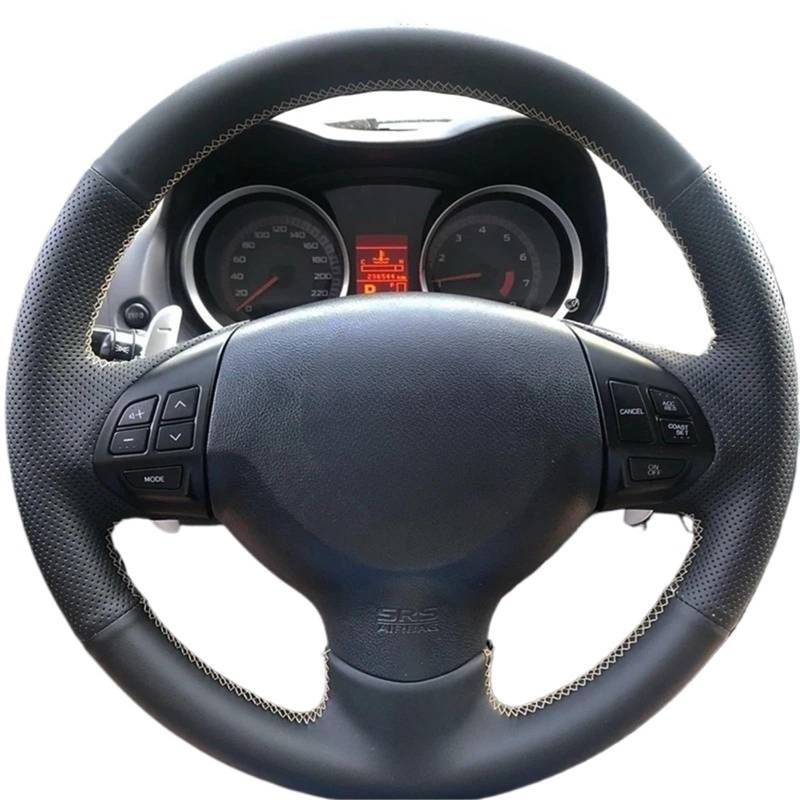 Lenkradbezug Für Lancer Für EX 10 Für Lancer X Für Outlander Für ASX Für Colt Für Pajero Für Sport Auto Lenkrad Abdeckung Künstliche Leder Auto Lenkradschutz(White Thread) von BPBHFFNMW