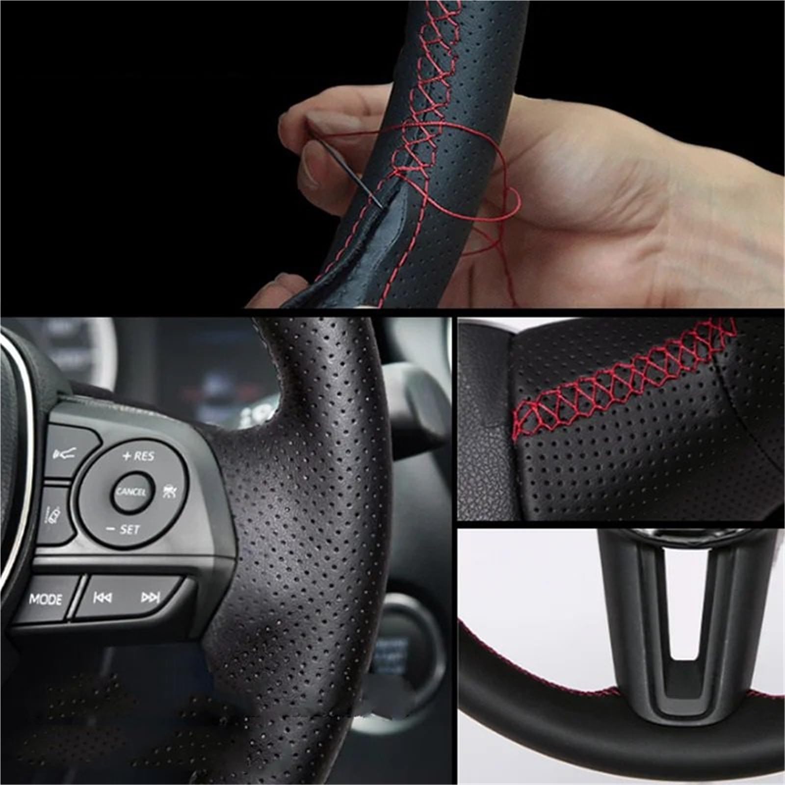Lenkradbezug Für Lancer Für EX 10 Für Lancer X Für Outlander Für ASX Für Colt Für Pajero Für Sport Custom Car Lenkrad Braid Abdeckung Auto Lenkradschutz(1) von BPBHFFNMW