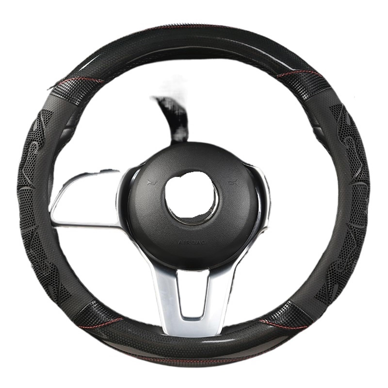 Lenkradbezug Für Nissan Für Qashqai Für J11 Für X-Trail Für VW Für Golf 7 2015 Für Polo Für JATTA für Passat Für Tiguan Auto Lenkrad Abdeckung Auto Lenkradschutz(A Black O Shape) von BPBHFFNMW