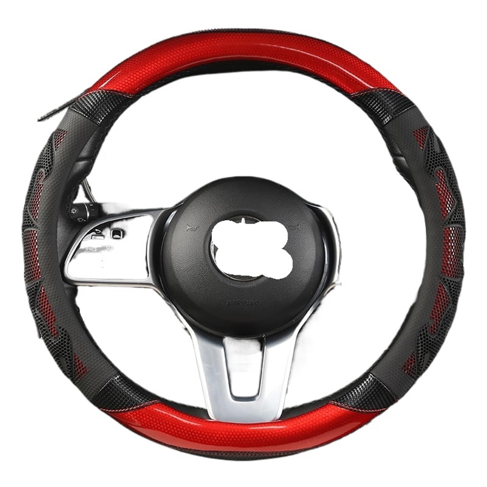 Lenkradbezug Für Nissan Für Qashqai Für J11 Für X-Trail Für VW Für Golf 7 2015 Für Polo Für JATTA für Passat Für Tiguan Auto Lenkrad Abdeckung Auto Lenkradschutz(A Black RED O Shape) von BPBHFFNMW