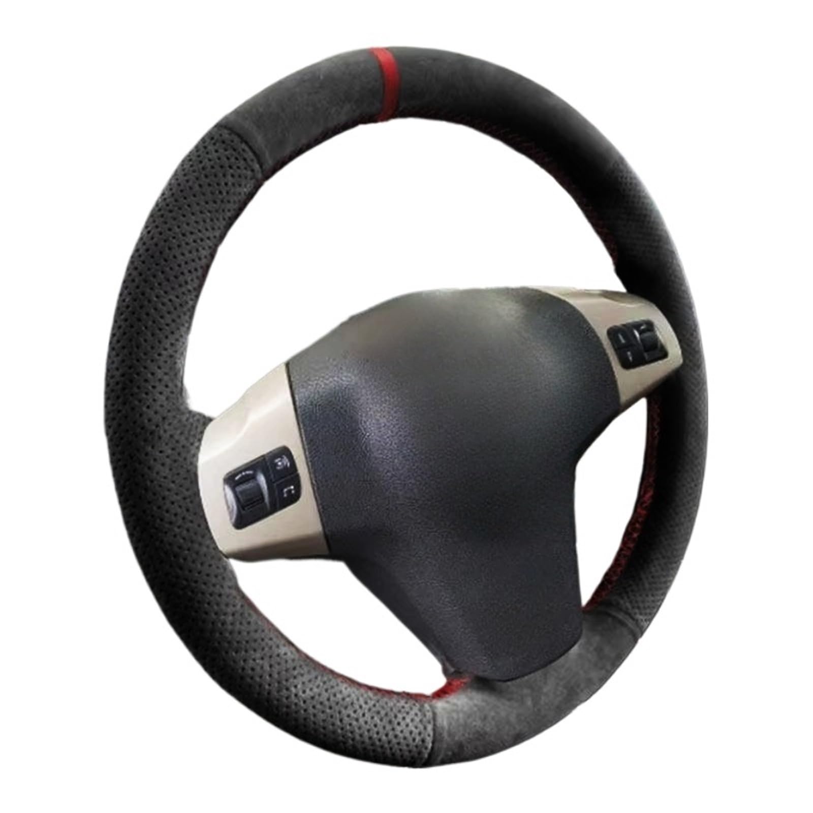 Lenkradbezug Für Niva 2009–2017, für Opel, für Vauxhall, für Corsa (D), für 3-Speichen-Lenkradabdeckung, handgeflochtenes Wildleder Auto Lenkradschutz(3 Colors Thread) von BPBHFFNMW