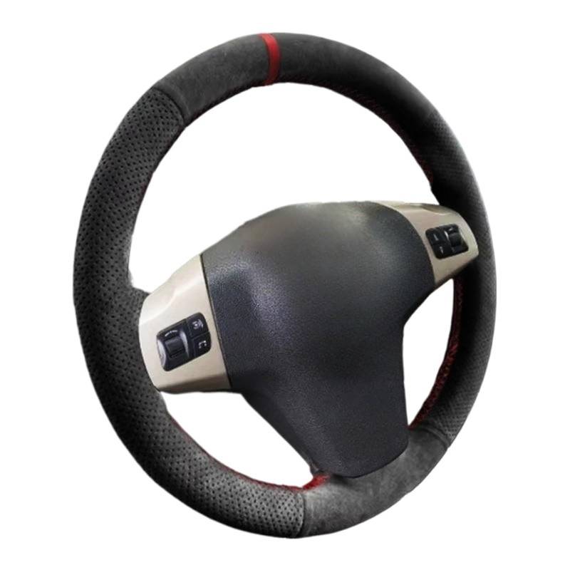 Lenkradbezug Für Niva 2009–2017, für Opel, für Vauxhall, für Corsa (D), für 3-Speichen-Lenkradabdeckung, handgeflochtenes Wildleder Auto Lenkradschutz(Red Thread) von BPBHFFNMW