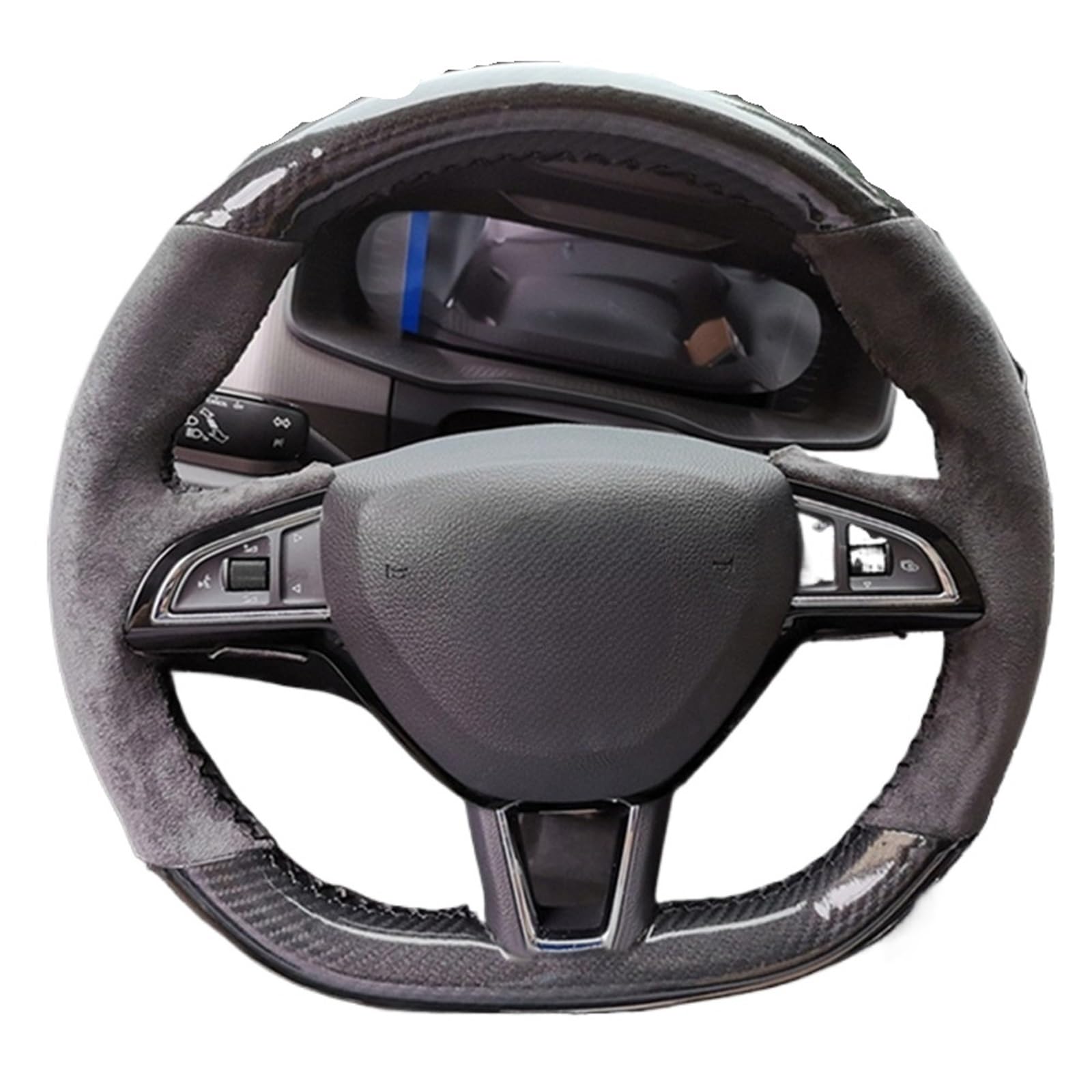 Lenkradbezug Für Octavia RS Für Citigo Für Fabia Für Scala Für Karoq Für Kodiaq Für Citijet Für Superb 2015-2019 Auto Lenkrad Abdeckung Auto Lenkradschutz(Light Blue Thread) von BPBHFFNMW