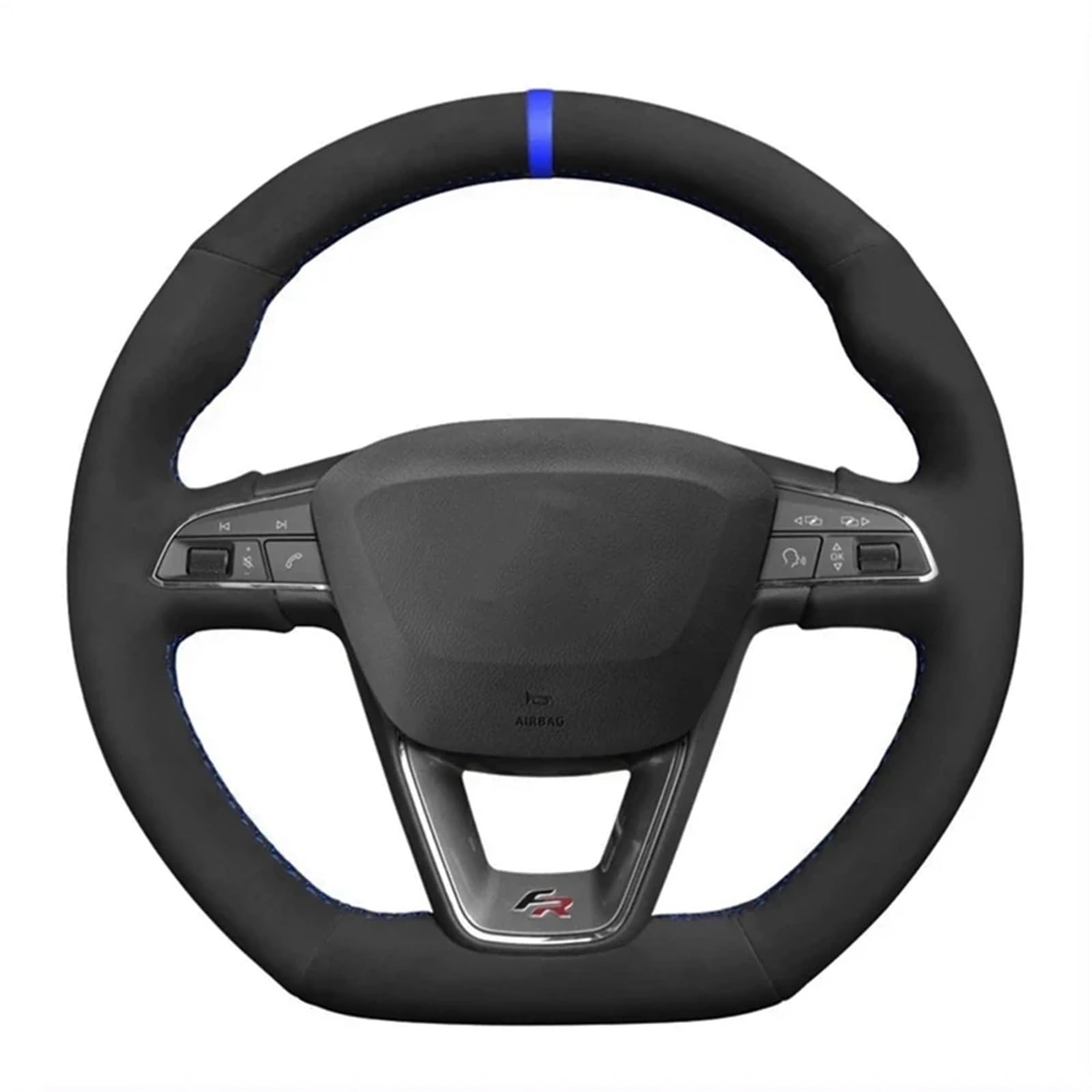 Lenkradbezug Für Seat Für Leon Für Cupra R 2013-2019 Für Ibiza Für Cupra 2016-2019 Für Ateca 2016-2019 Auto Lenkrad Abdeckung Schwarz Wildleder Auto Lenkradschutz(Gray Thread) von BPBHFFNMW