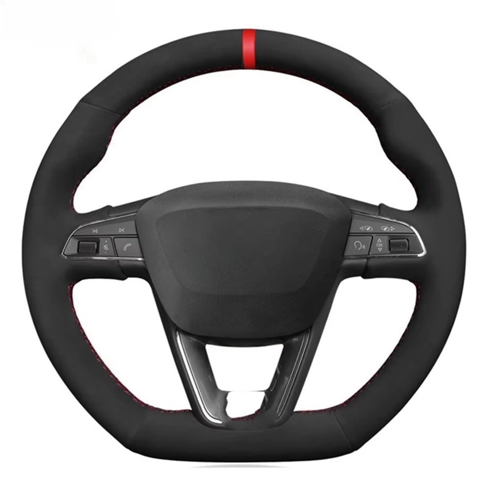 Lenkradbezug Für Seat Für Leon Für Cupra R Für Leon Für ST Für Cupra Handgenähte Auto-Lenkradabdeckung Aus Schwarzem Wildleder Auto Lenkradschutz Lenkradbezug Für Seat Für Leon Für Cupra R Für Leon Für ST Für Cupra Handgenähte Auto-Lenkradabdeckung Aus Schwarzem Wildleder Auto Lenkradschutz von BPBHFFNMW