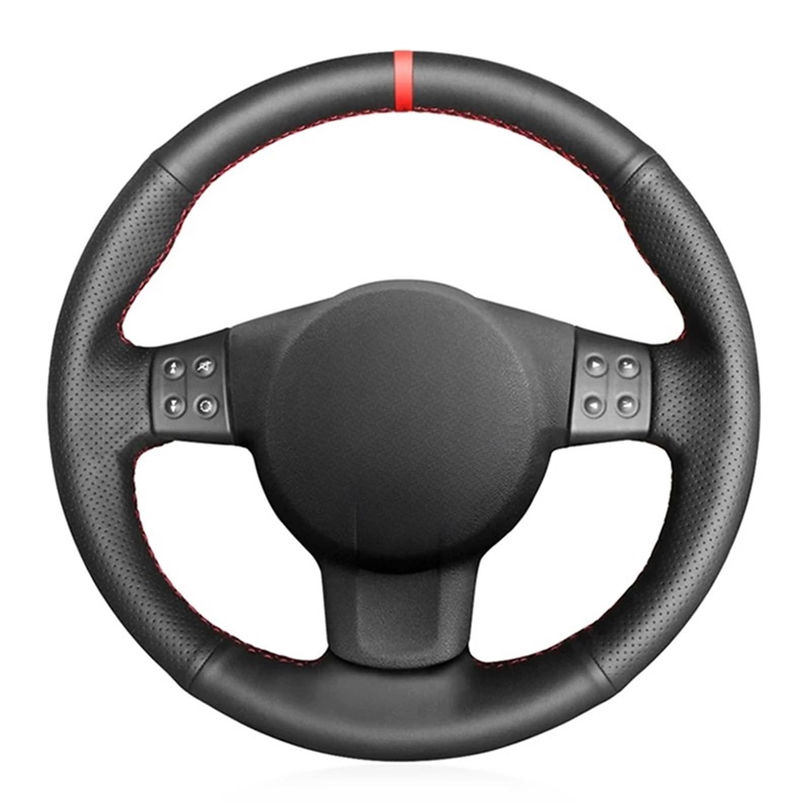 Lenkradbezug Für Seat Für Leon Für Mk2 2006-2008 Für Ibiza Für 6L 2007 Handgenähte Autolenkradabdeckung Aus Schwarzem Kunstleder Auto Lenkradschutz(White Thread) von BPBHFFNMW