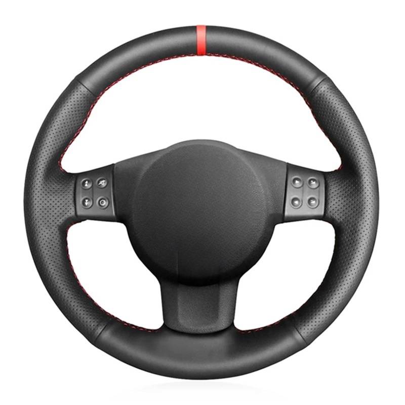 Lenkradbezug Für Seat Für Leon Für Mk2 2006-2008 Für Ibiza Für 6L 2007 Handgenähte Autolenkradabdeckung Aus Schwarzem Kunstleder Auto Lenkradschutz(White Thread) von BPBHFFNMW