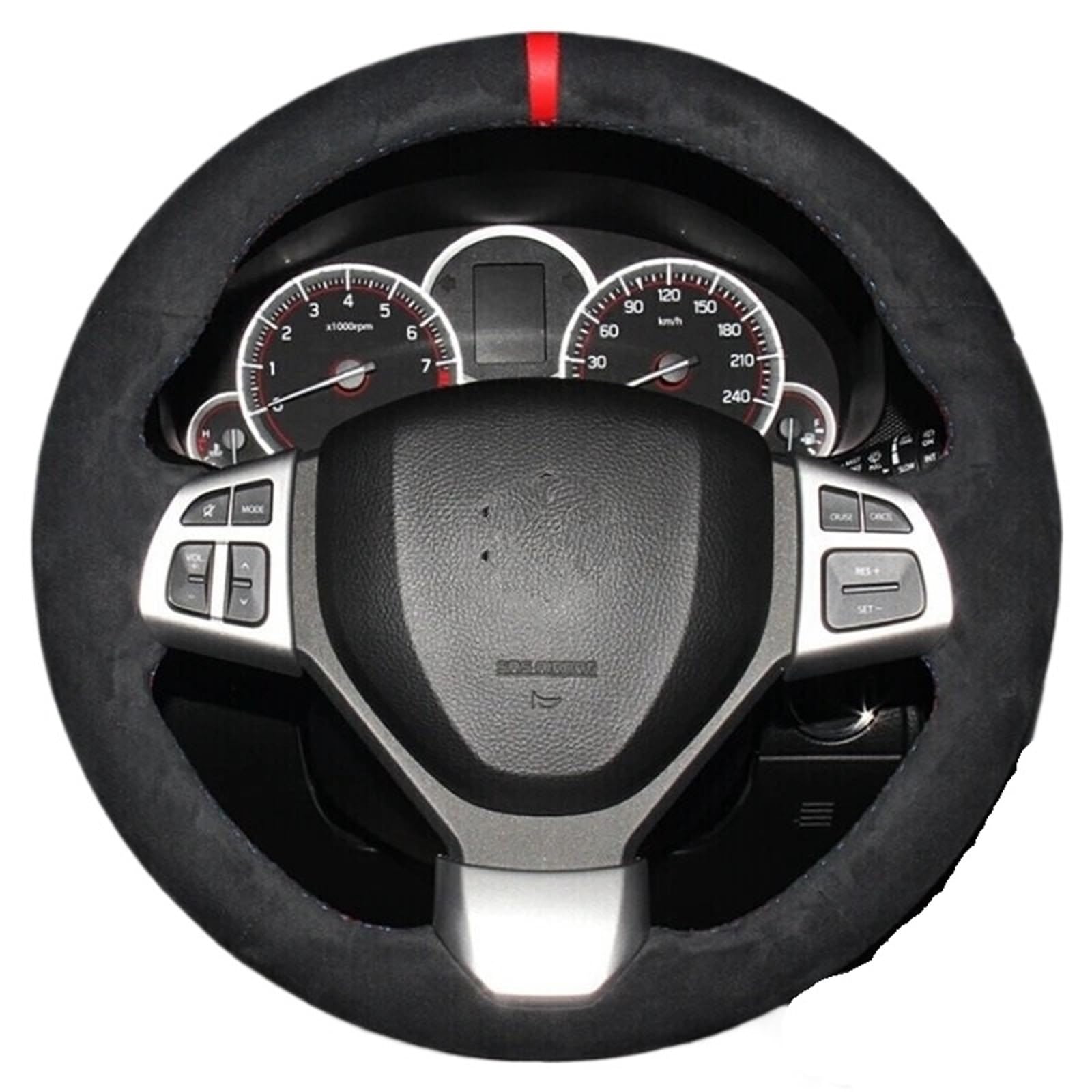 Lenkradbezug Für Suzuki Für Swift Für Sport 2012 2013-2017 Für Vitara S 2016-2019 Auto Zubehör Auto Lenkrad geflecht Abdeckung Wildleder Auto Lenkradschutz(Orange Thread) von BPBHFFNMW