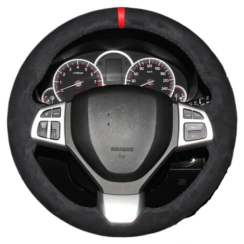 Lenkradbezug Für Suzuki Für Swift Für Sport 2012 2013-2017 Für Vitara S 2016-2019 Auto Zubehör Auto Lenkrad geflecht Abdeckung Wildleder Auto Lenkradschutz(Orange Thread) von BPBHFFNMW