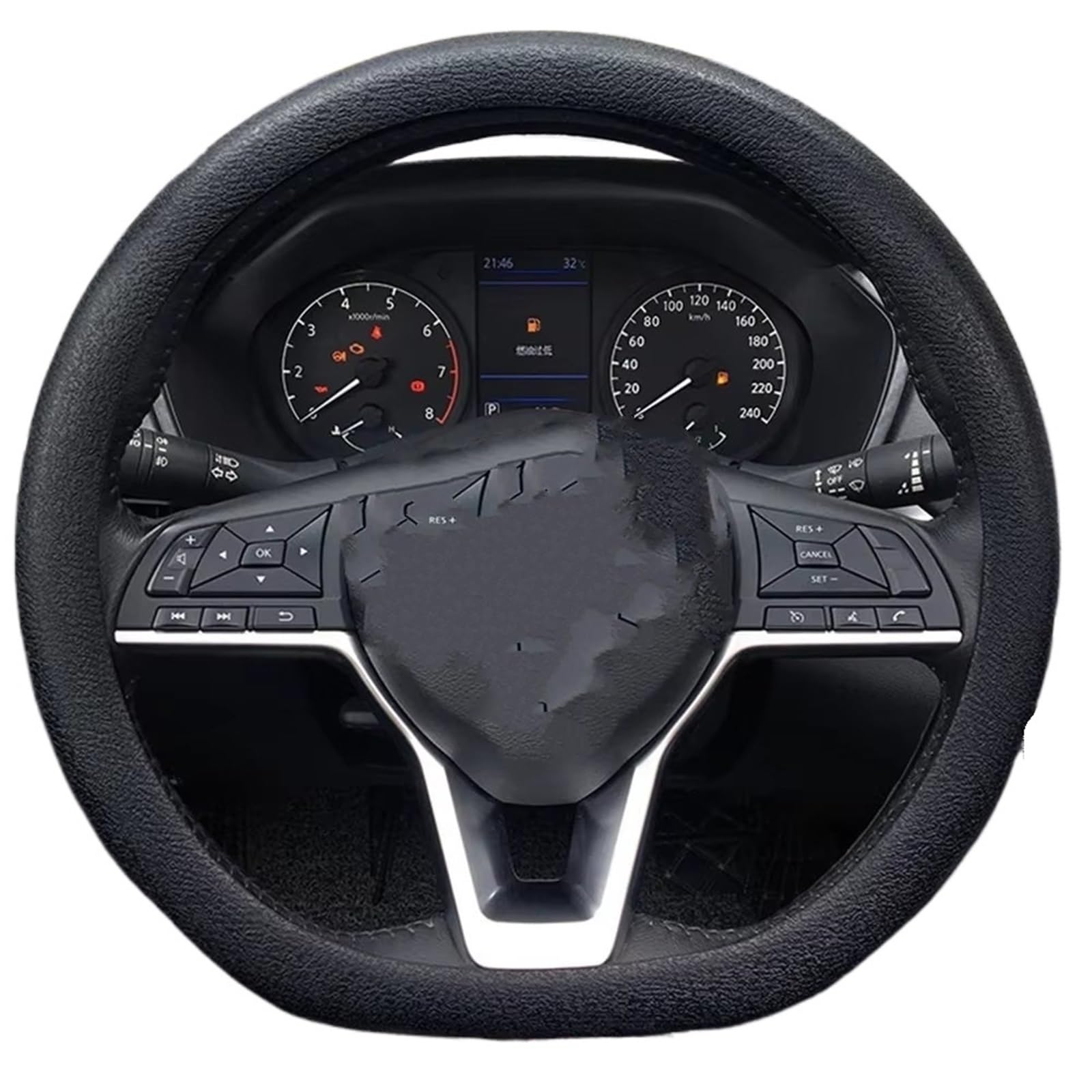 Lenkradbezug Ganzjahres-Silikon-Lenkrad-Auto-Lenkradabdeckung, Universelle Auto-Lenkrad-Griffabdeckung, rutschfest, Verschleißfest Auto Lenkradschutz(Black) von BPBHFFNMW