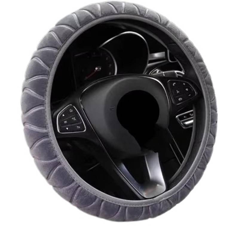 Lenkradbezug Lenkradbezug Für Den Winter, Auto-Lenkrad-Innenteile, Universell, 37–39 cm, Rosa Lenkradbezug, Weiches, Warmes Plüsch-Lenkrad Auto Lenkradschutz(Gray) von BPBHFFNMW
