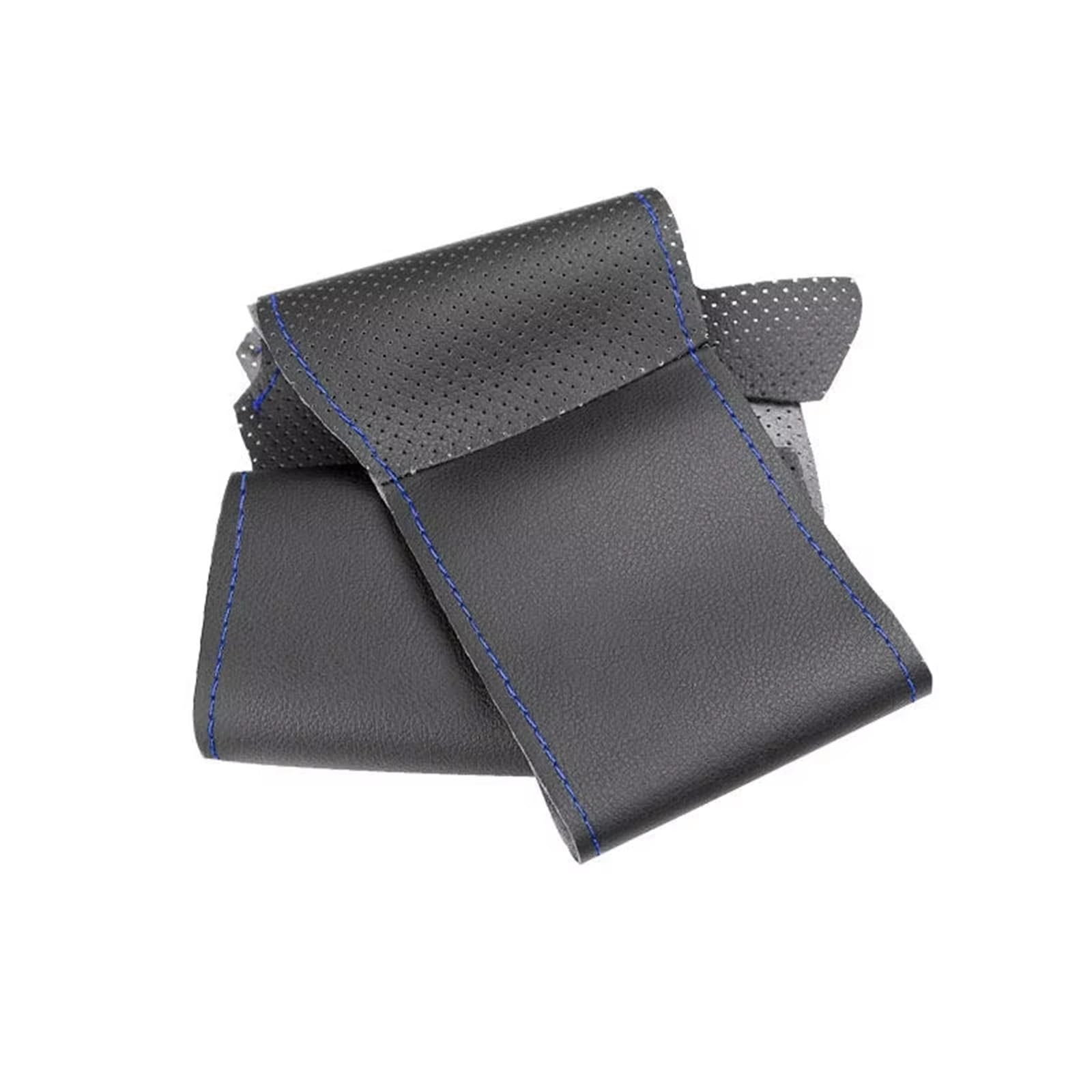 Lenkradbezug Perforierte Leder Hand-genäht Auto Innen Lenkrad Abdeckung Trim Für A3 Für 8P Für Sportback Für A4 Für B7 Auto Lenkradschutz(Black-Blue line) von BPBHFFNMW
