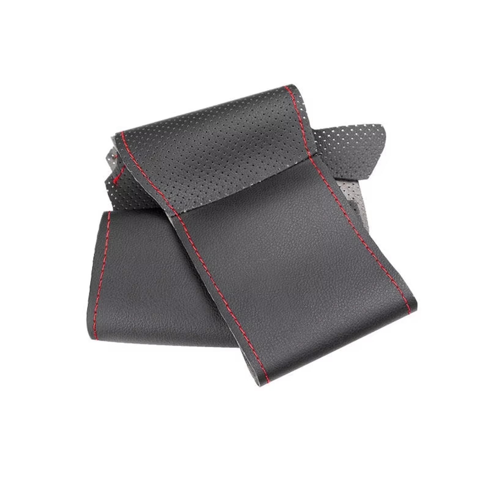 Lenkradbezug Perforierte Leder Hand-genäht Auto Innen Lenkrad Abdeckung Trim Für A3 Für 8P Für Sportback Für A4 Für B7 Auto Lenkradschutz(Black-red line) von BPBHFFNMW