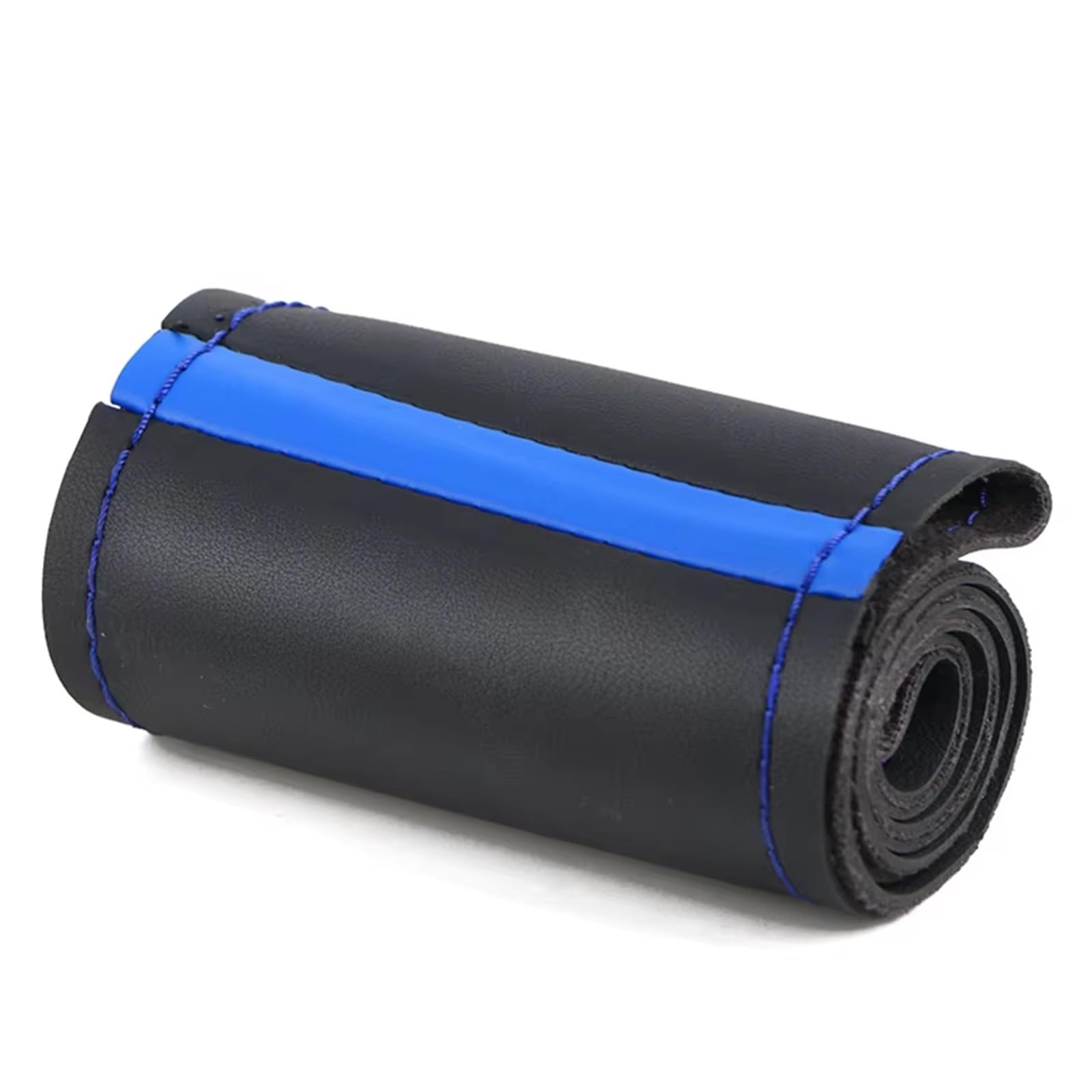Lenkradbezug Textur Autozubehör Universal 38cm Auto Lenkradbezug Lenkrad rutschfest Litchi Auto Lenkradschutz(Blue Thread) von BPBHFFNMW