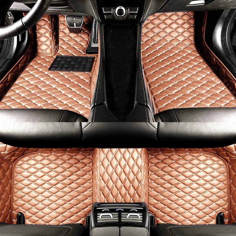 BPOOBP Auto Fußmatten Leder Bodenmatte für Beetle A5 2012-2019 Allwetter Fussmatten Set Zubehör Fußmatte Golden von BPOOBP