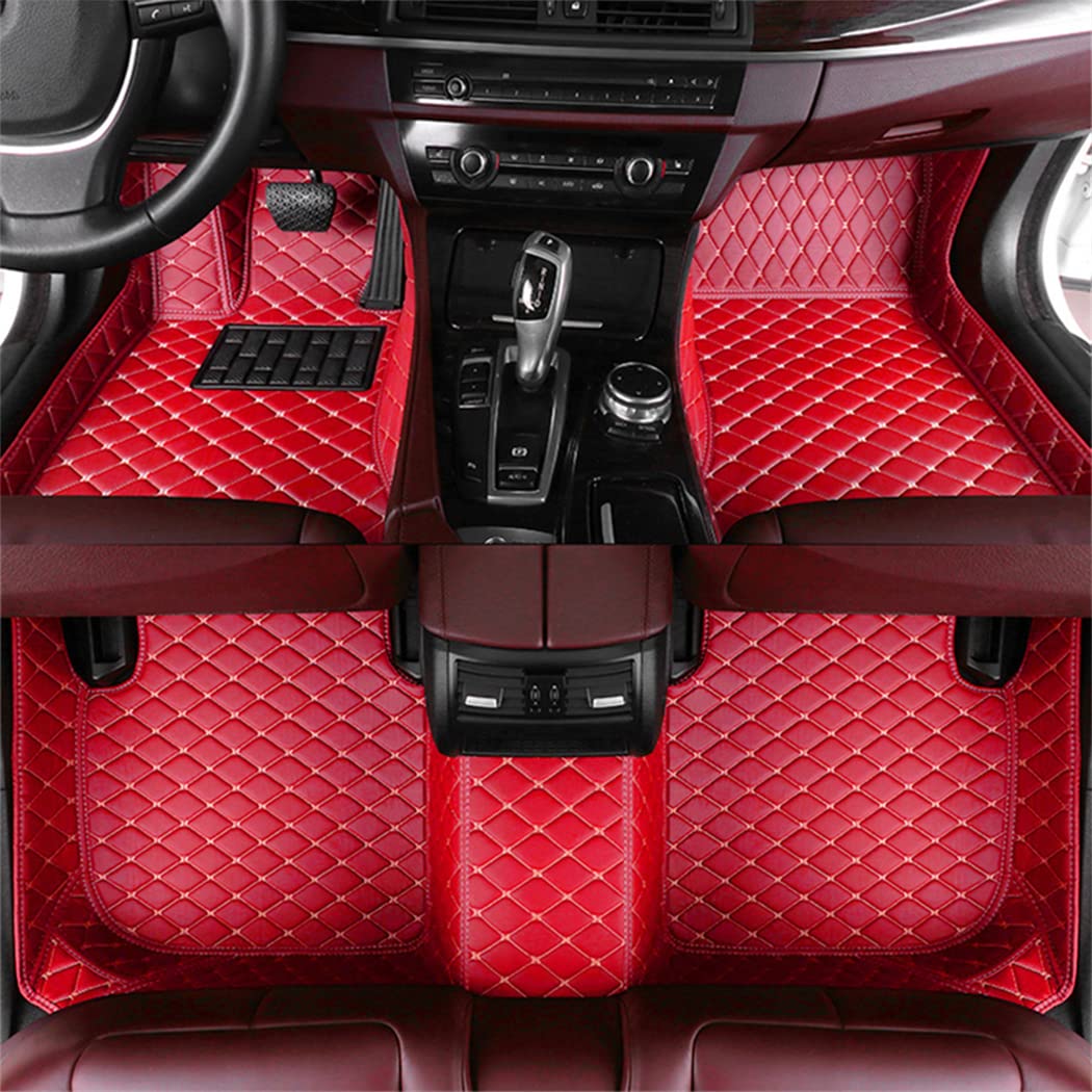 BPOOBP Auto Fußmatten Leder Bodenmatte für CX-5 2016-2018 Allwetter Fussmatten Set Zubehör Fußmatte Rot von BPOOBP